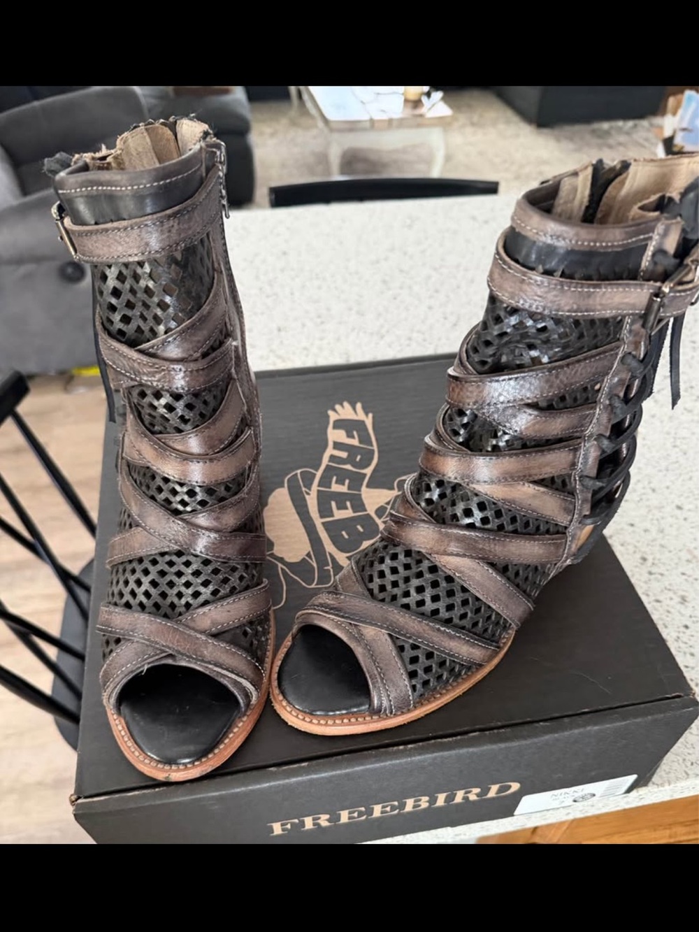 Freebird NIKKI caged Peep-Toe Heels